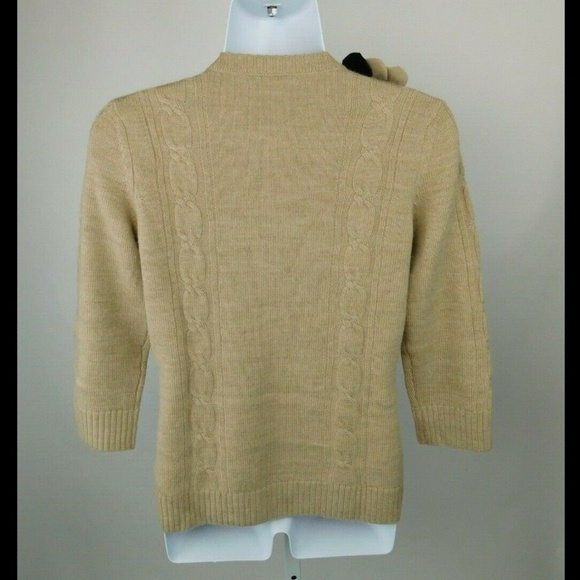 J. McLaughlin Merino Cable Knit Brooch Sweater - Picture 3 of 5